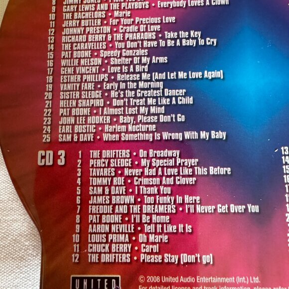 United Audio Entertainment Embossed Tin - 3 CD Set - Juke Box Hits - 75 Tracks - Picture 5 of 9